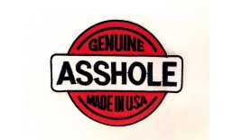 Patch Genuine Asshole Made In USA Flicken Aufnäher Aufbügeln Bügelbild ass