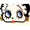 Patch Betty Boop Head Flicken Aufnäher Aufbügeln Bügelbild betti1