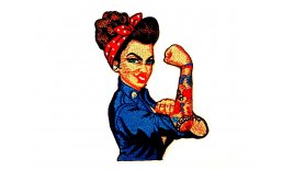 Patch Rosie the Riveter Tattoo Flicken Aufnähen Aubügeln Bügelbild rosie1