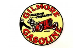 Patch Gilmore Gasoline Record Breaker Oldcar Race Flicken Aufnäher Aufbügeln Bügelbild Gilmore