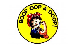 Patch Betty Boop Oop A Doop Rosie The Riveter Flicken Aufnäher Aufbügeln Bügelbild bettigelb2
