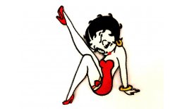 Patch Betty Boop Pin Up Heels Redhot Flicken Aufnäher Aufbügeln Bügelbild betttirot2