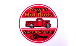 Patch Customs And Hot Rods Speed Garage Chicago Flicken Aufnäher Aufbügeln Bügelbild customs