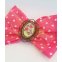 Haarschleife Masche Spange Pink Weiss Dots Brosche Schmetterling Vintage Rockabilly Haare  Schleife pink 3